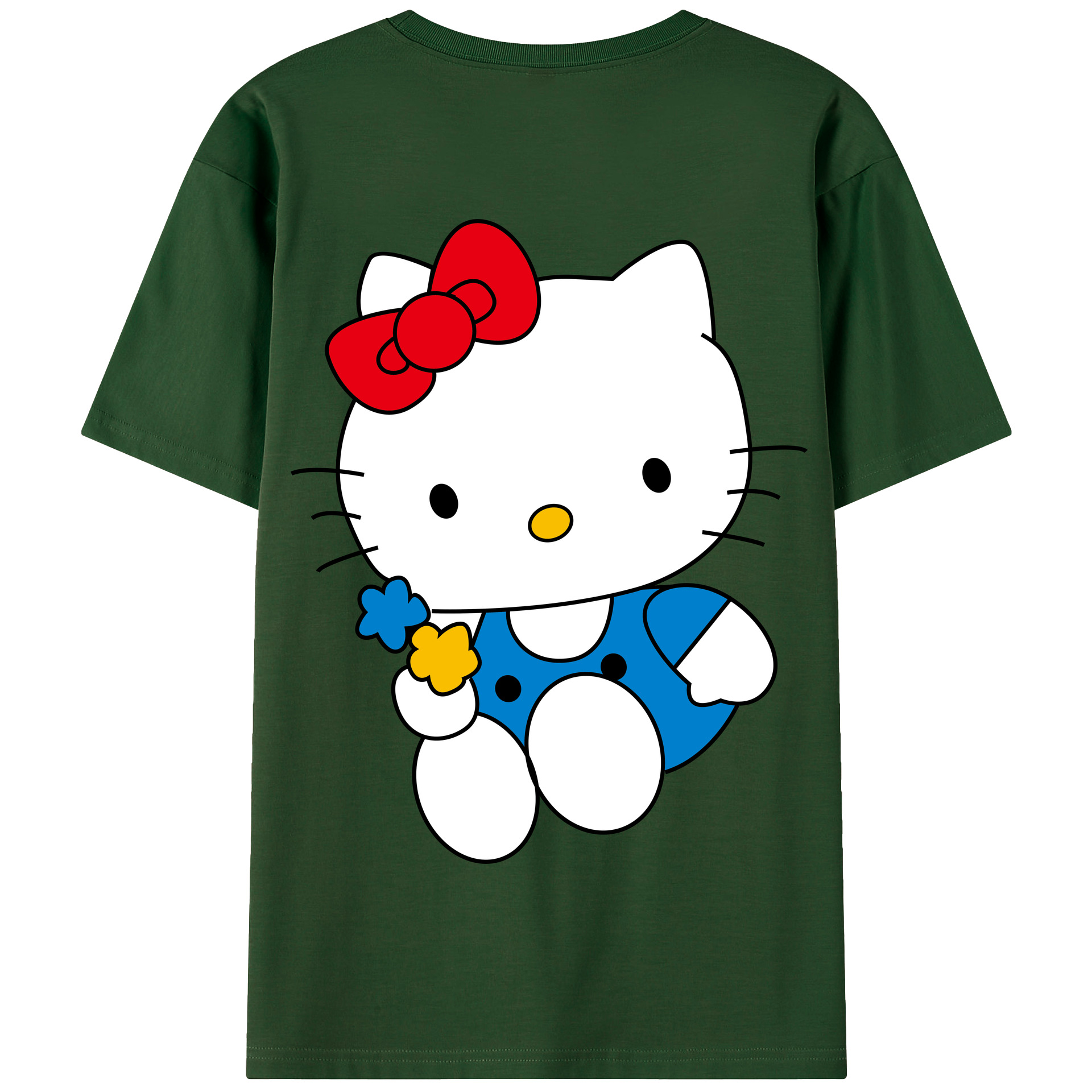 （画像用） Hello Kitty ハローキティ 綿100％半袖Tシャツ（背面プリント）